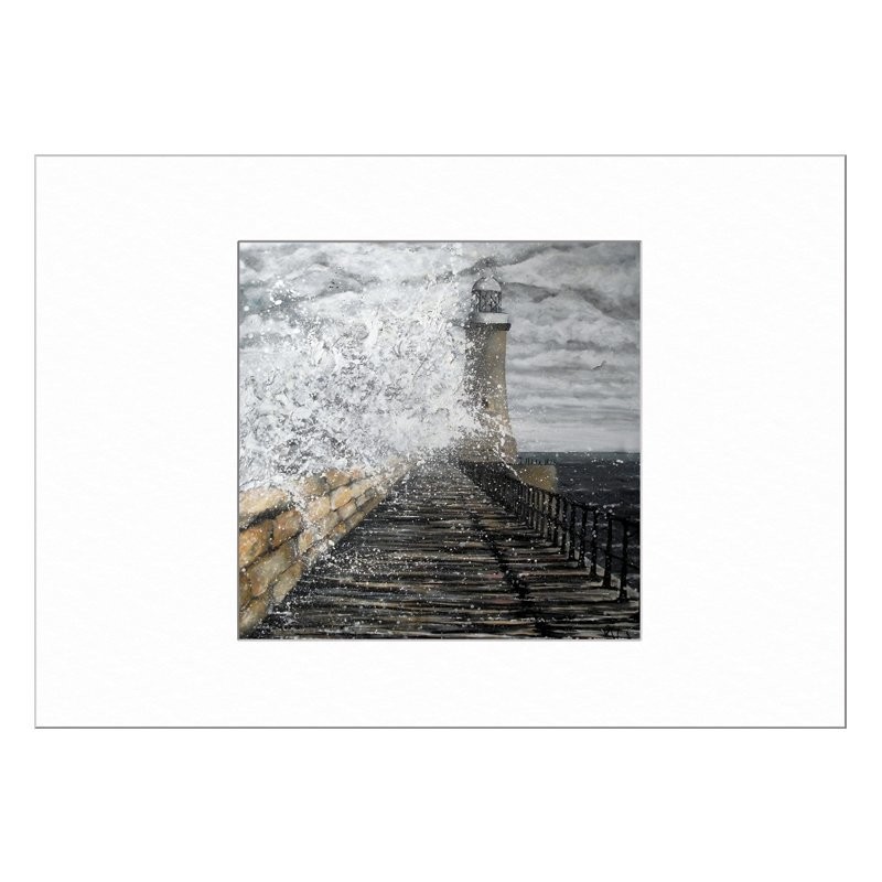 Tynemouth Pier Jane Limited Edition Print with Mount